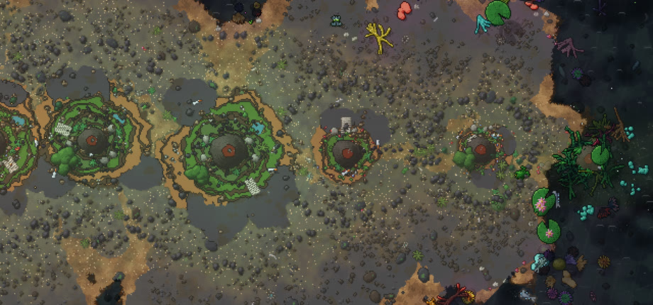 Islands in a long-kept pond